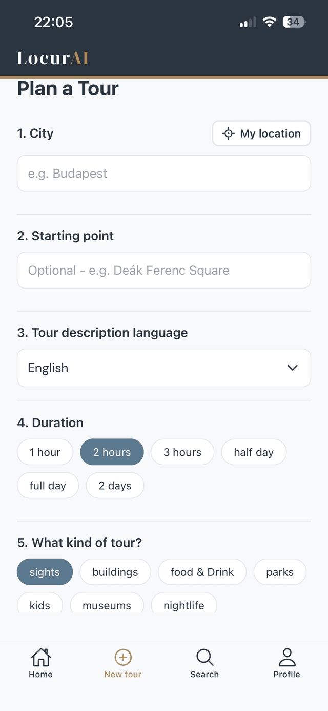 Plan a tour in a few taps